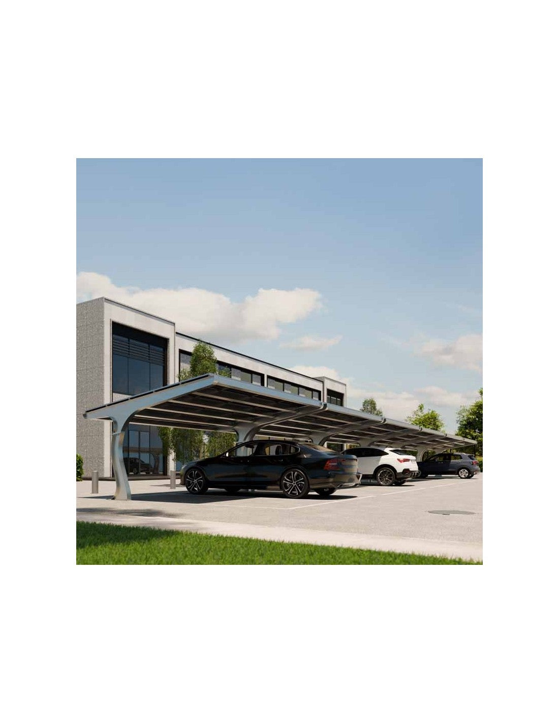 Carport Design pensilina fotovoltaica per parcheggi auto Contact