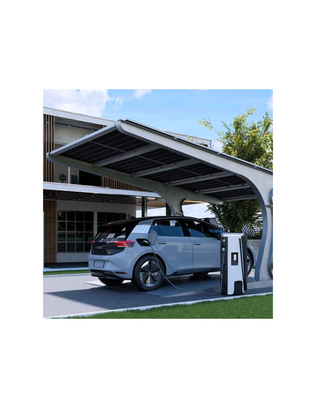 Carport Platform pensilina fotovoltaica per parcheggi auto Contact