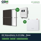 Kit fotovoltaico 3,15 kWp monofase + accumulo 5,12 kWh – Base
