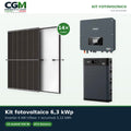 Kit fotovoltaico trifase 6300W inverter 6kW batteria al litio 5.12kWh HV SMART 5K Zucchetti - CGM Energia e Casa