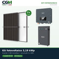 Kit fotovoltaico monofase 3185W inverter 3kW Zucchetti batteria al litio 5.1kWh LV ZSX5000 S - CGM Energia e Casa