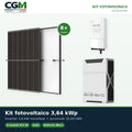 Kit fotovoltaico monofase 3640W inverter 3.6kW LV Solis litio 10.44kWh Weco EVO 5k3 - CGM Energia e Casa