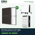 Kit fotovoltaico trifase 6370W inverter 6kW Solis litio 26.1kWh Weco EVO 5k3 - CGM Energia e Casa