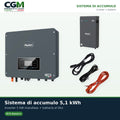 Sistema di accumulo monofase inverter 5kW Zucchetti batteria al litio LV ZSX5000 S 5.1kWh - CGM Energia e Casa