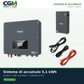 Sistema di accumulo monofase inverter 6kW Zucchetti batteria al litio LV ZSX5000 S 5.1kWh - CGM Energia e Casa