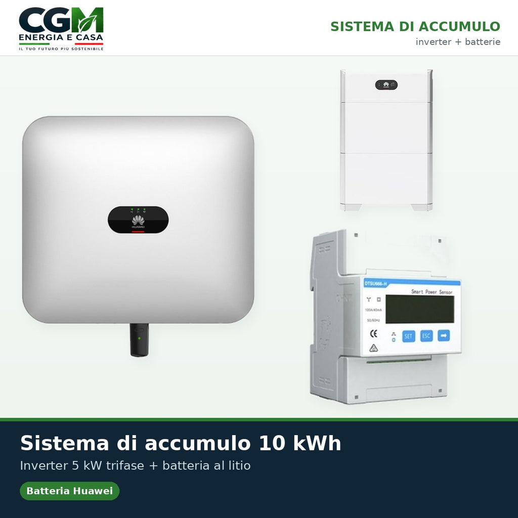Sistema di accumulo trifase inverter 5kW accumulo 10kWh LUNA2000 BMS Huawei - CGM Energia e Casa
