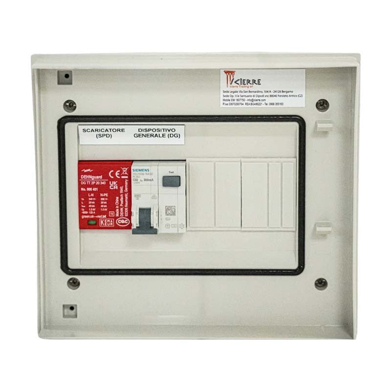 Quadro AC monofase 5/6kW 32A 230V Icierre