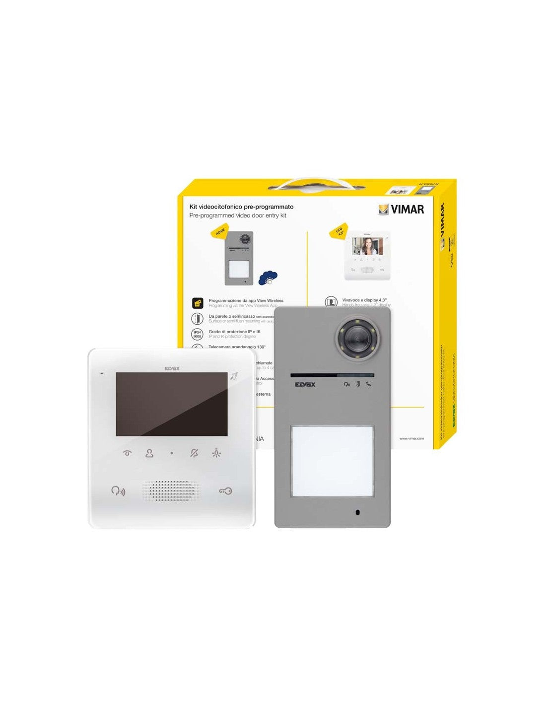 Kit videocitofonico 2 Fili Plus espandibile a colori TABFREE Vimar