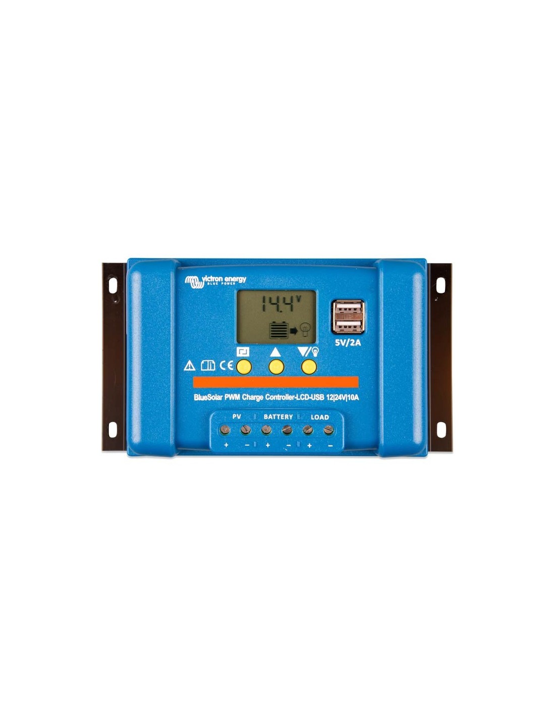 Regolatore di Carica PWM BlueSolar 10A 12/24V Display LCD e USB Victron Energy
