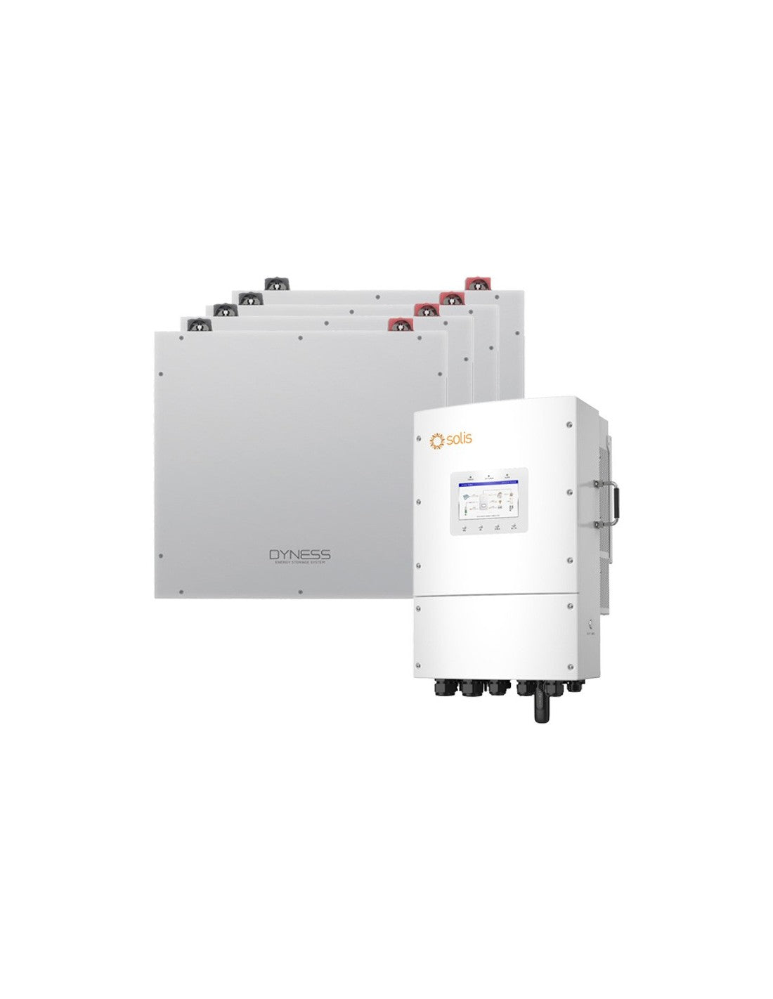Sistema di accumulo trifase inverter 10 kW Solis LV batteria al litio 20,48 kWh Dyness DL5.0C